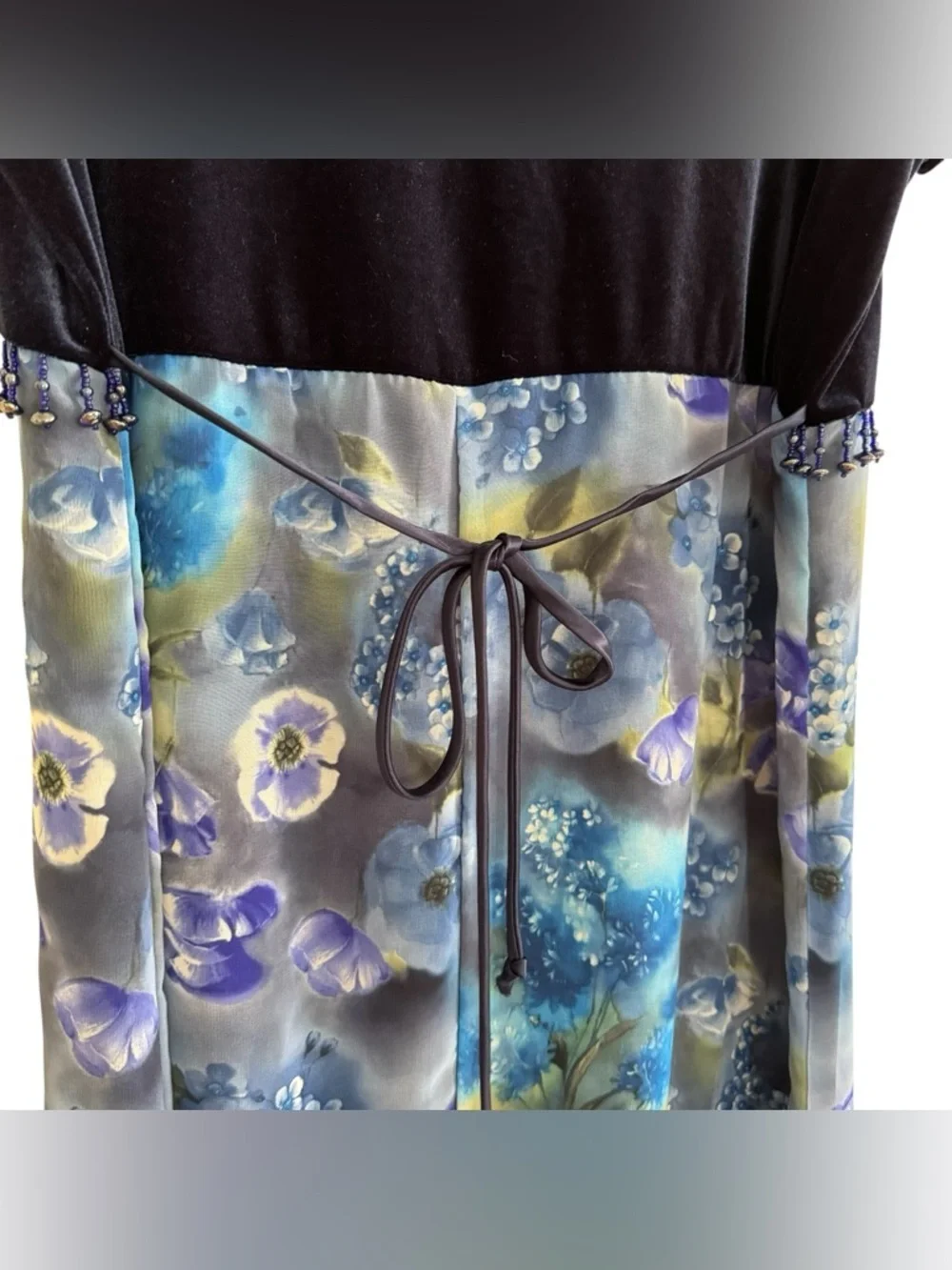 VTG Sweet Sweet Sweet Soda Whimsigoth Blue Purple Floral Slip Dress Mix Media S